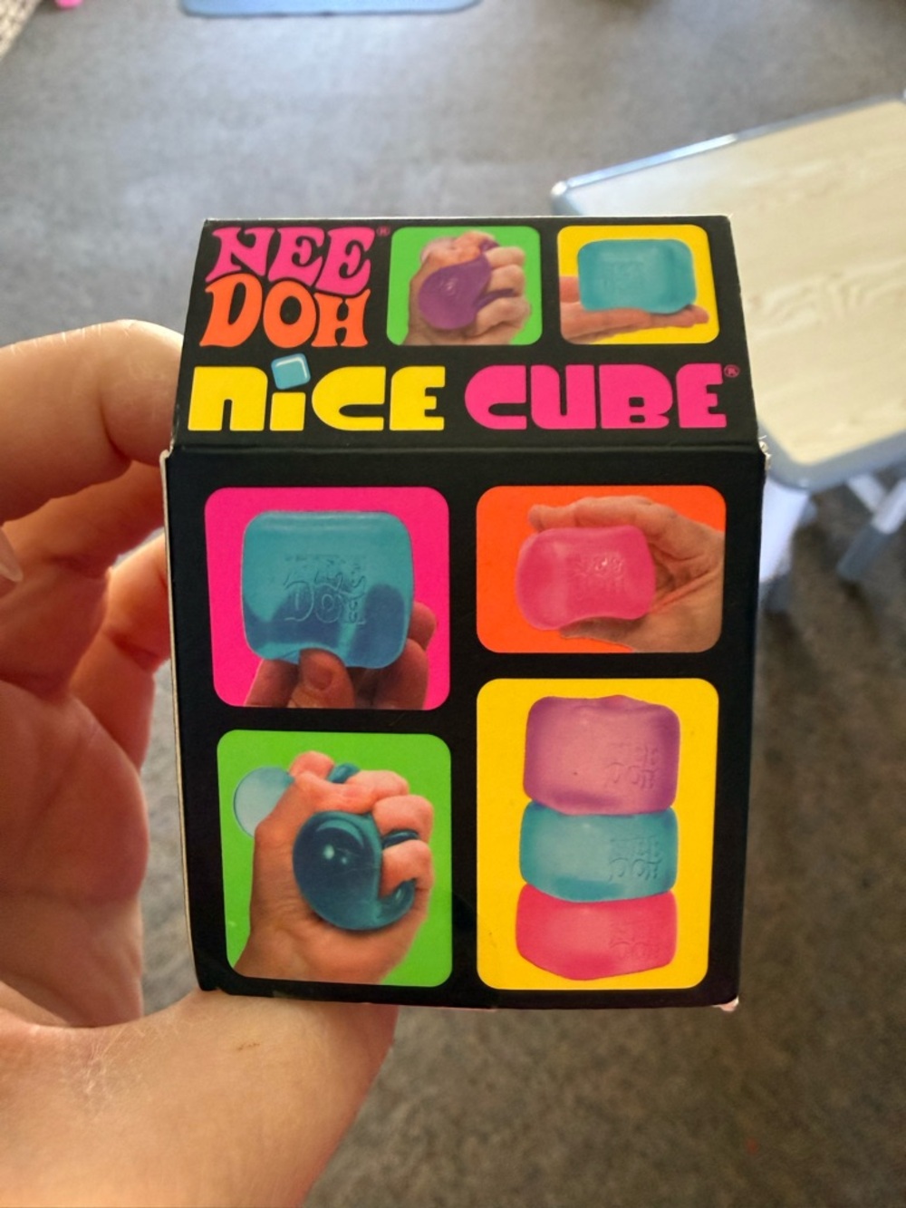 Schylling Needoh- Nice Cube - Pink Super Solid Squish Toy- authentic - Picture 3 of 4